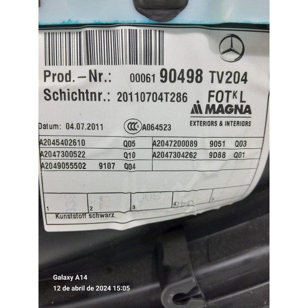 Forro Porta Mercedes C180 C200 Tras E 2012/2014 A2045402610