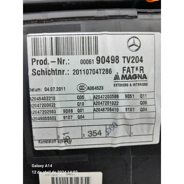 Forro Porta Mercedes C180 C200 Diant D 2012/2014 A2047200589