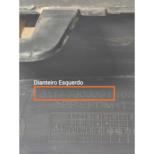 Moldura Paralama Bmw X5 Esquerda 2013 2014/2018 51177303391 Traseira Esquerda
