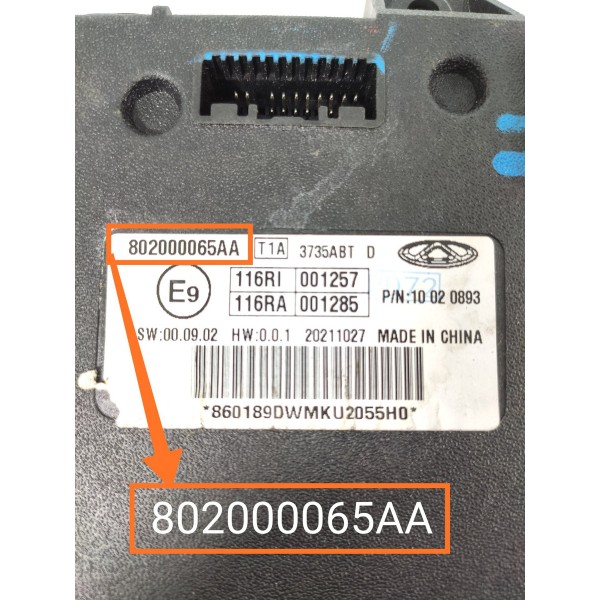 Modulo Conforto Chery Tiggo 8 2019/2023 802000065aa
