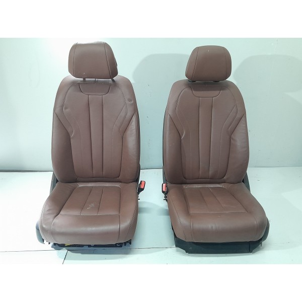 Jogo Banco Couro Bmw X5 2014 2015 2016 2017 2018 2019 Orig Marrom-escuro