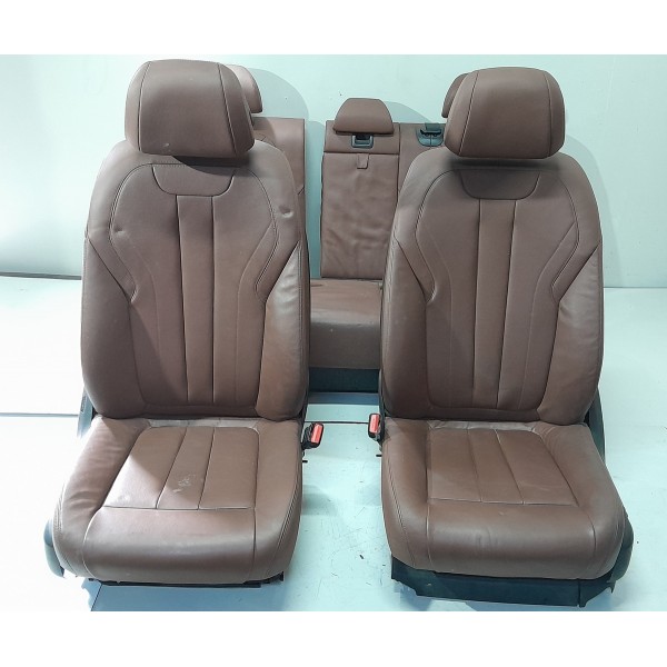 Jogo Banco Couro Bmw X5 2014 2015 2016 2017 2018 2019 Orig Marrom-escuro