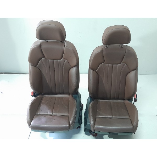 Jogo Banco Couro Audi Q5 2018 2019 2020 2021 2022 Original Marrom-escuro