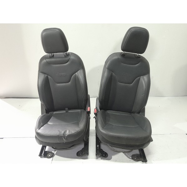 Jogo Banco Couro Jeep Compass 2017 2018 2019 2020 2021 Orig Preto