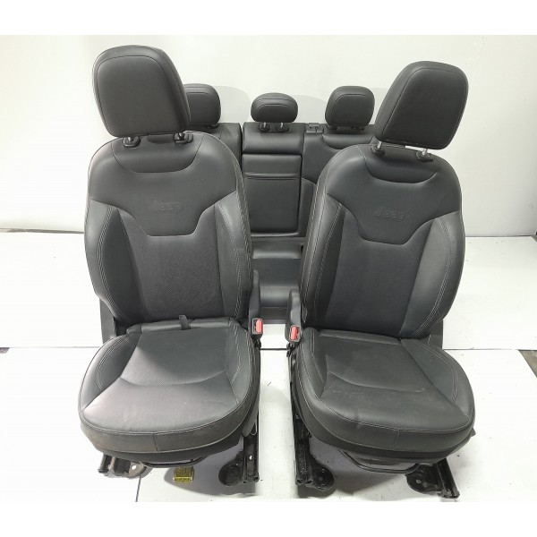 Jogo Banco Couro Jeep Compass 2017 2018 2019 2020 2021 2022 Preto