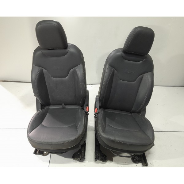 Jogo Banco Couro Jeep Compass 2017 2018 2019 2020 2021 2022 Preto