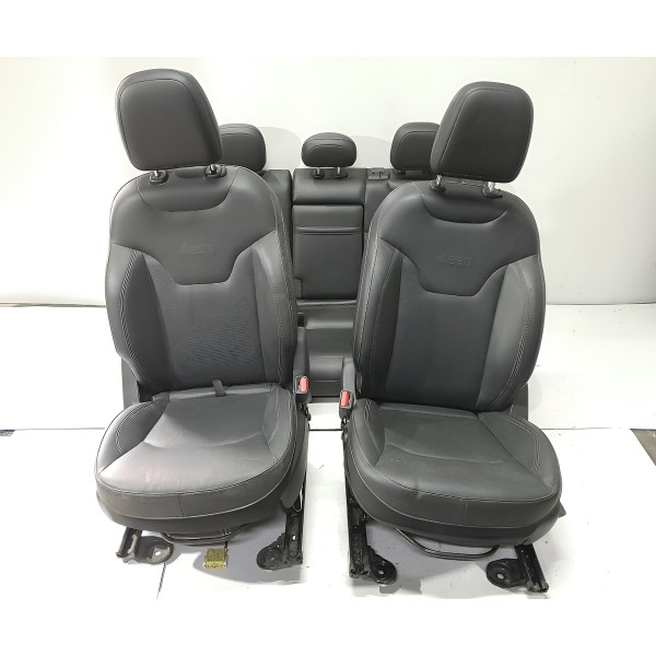 Jogo Banco Couro Jeep Compass 2017 2018 2019 2020 2021 2022 Preto