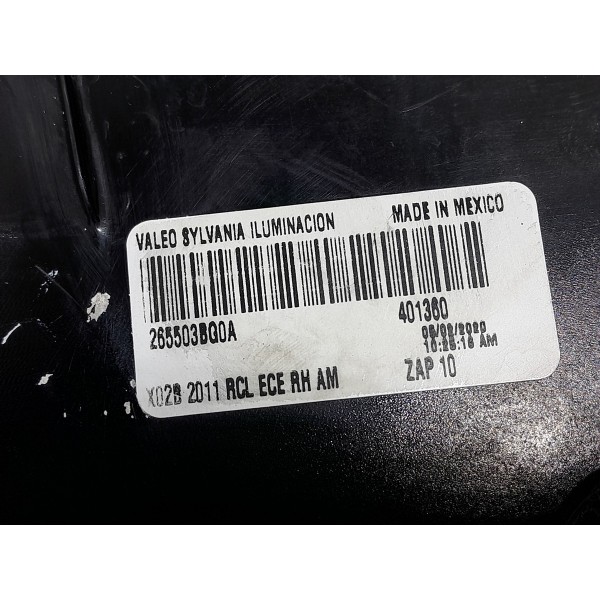 Lanterna Nissan Versa Direita 2016 2017/2020 265503bg0a - Direito/passageiro - Vermelho