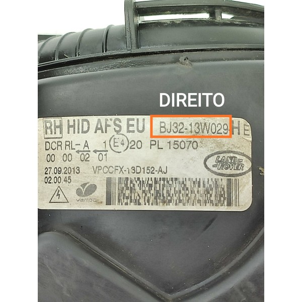 Farol Evoque Direito Completo 2011/2016 Bj3213w029 Direito/passageiro