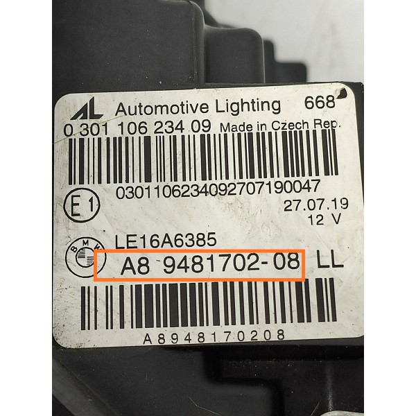 Farol Bmw 320 Direito 2019/2023 A8948170208 Completo Esquerdo/motorista