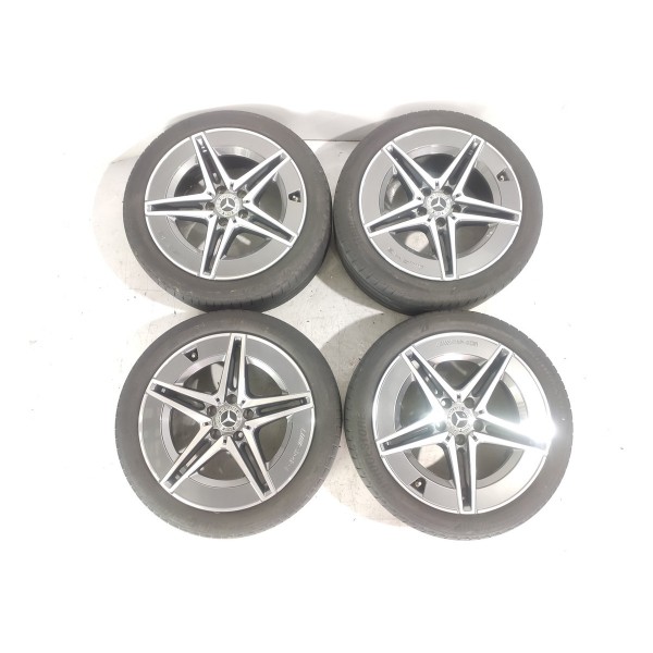 Jogo Rodas Pneus Mercedes Benz C200 Amg Hibrida 2022/25 Det Prateado
