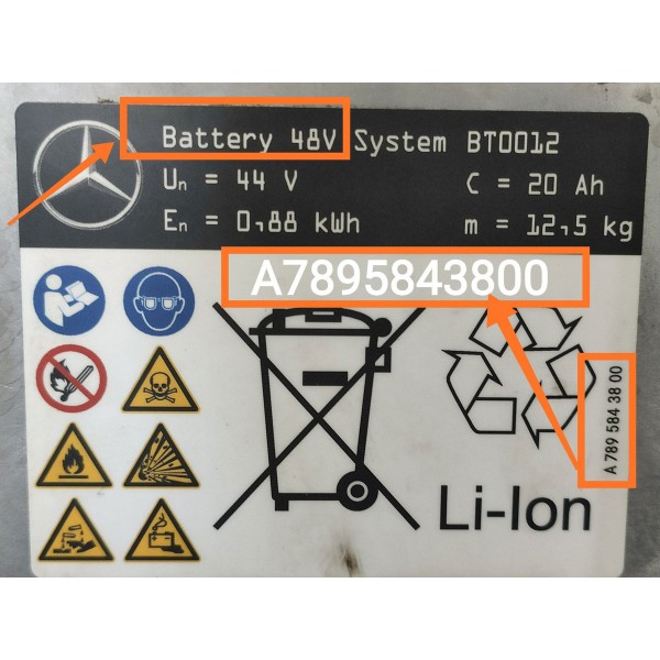 Bateria Hibrida Partida Mercedes C200 Eq Boost A7895843800 Direito