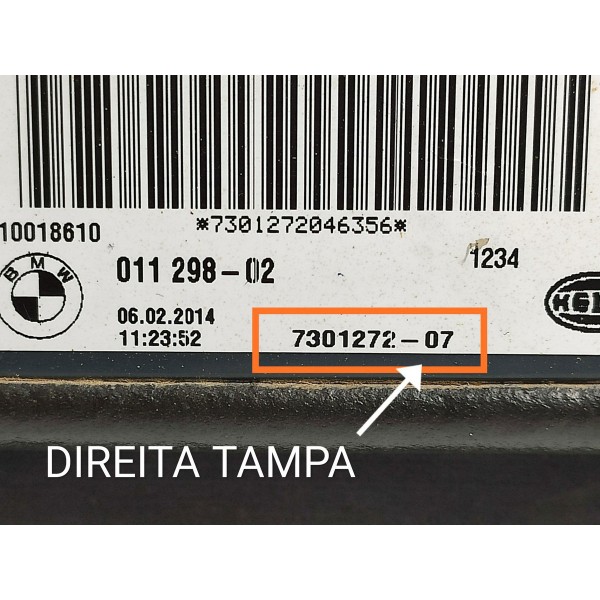 Lanterna Tampa Bmw X5 Direita Led 2014/2019 730127207 Direito/passageiro Vermelho