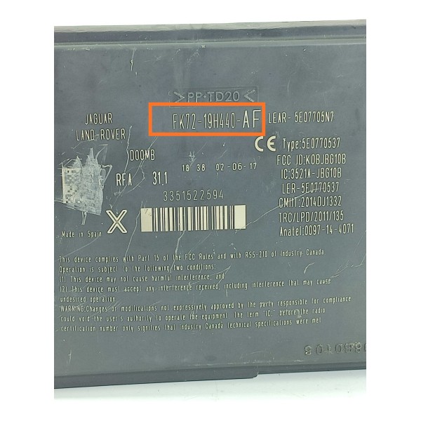 Modulo Conforto Discovery Spt Evoque 2012/2018 Fk7219h440af