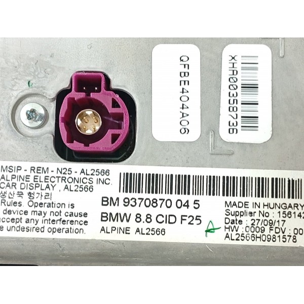 Tela Multimidia Painel Bmw X3 X4 2015/2017 9370870 Det Tela