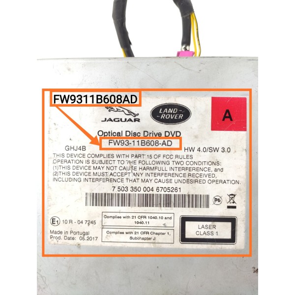 Toca Cd Radio Evoque Discovery Sport 2016/2018 Fw9311b608ad