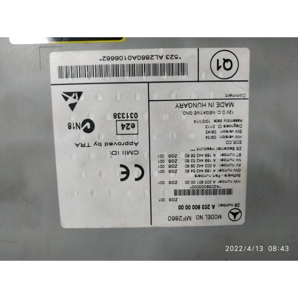 Radio Toca Cd Mercedes Clc200 C180 C200 2008/2012