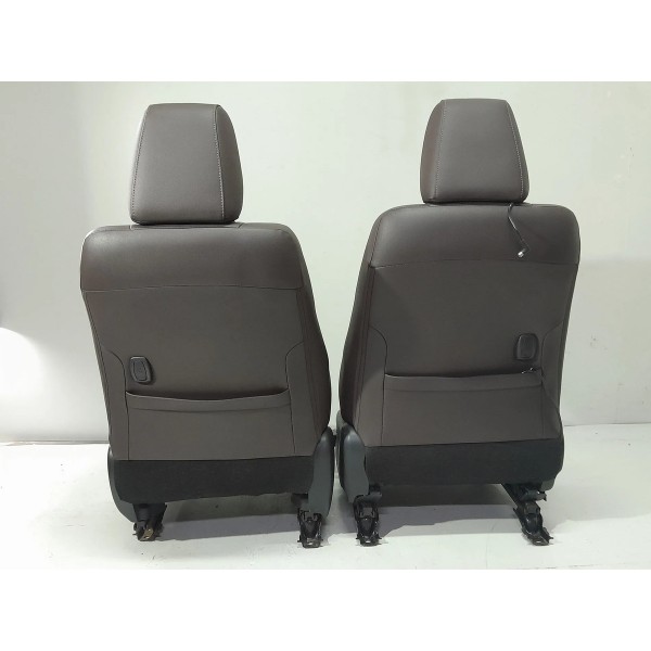 Jogo Banco Couro Hilux Sw4 2016/2020 Eletrico Marrom-claro