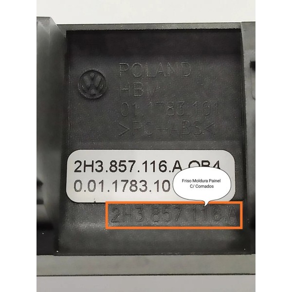 Acabamento Moldura Painel Amarok 2017/2023 2h3857116a