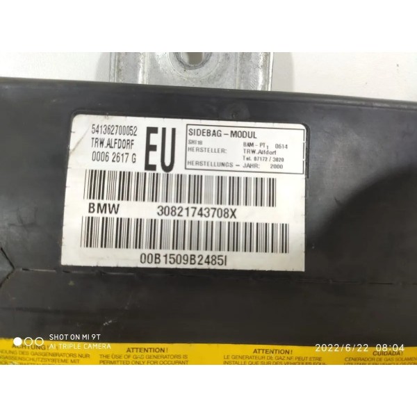 Bolsa Porta Bmw 323i Dianteira Esquerda 1999/2002 Bege