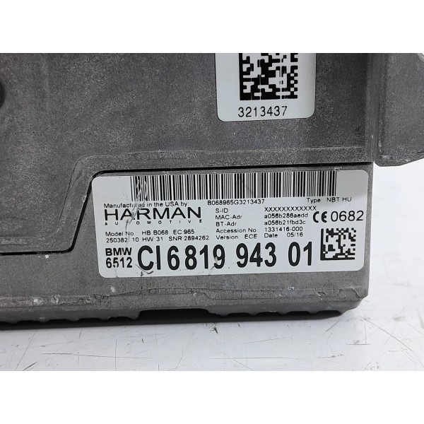 Leitor Radio Navegacao Multimidia Bmw X5 2014/2019 681994301