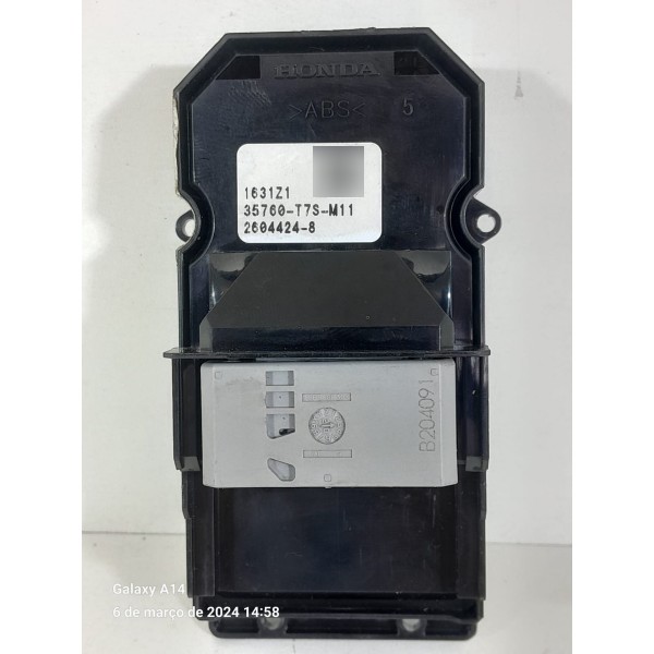 Botao Vidro Honda Hrv Dianteiro Dir 2016 2017 A 2021 2604424