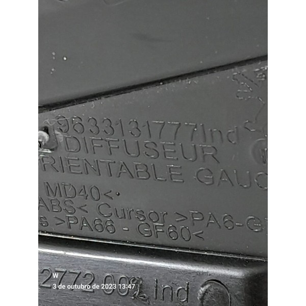 Difusor Ar Peugeot 2008 Esquerdo 2020 2021 2024 9633131777