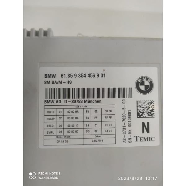 Modulo Conf Banco Bmw 320 328 2013/2018 61359354456 /31683