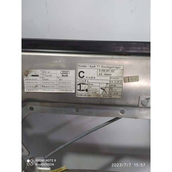 Maquina Vidro Audi Tt Mk1 Esq 1998/2006 Completa 8n8837729