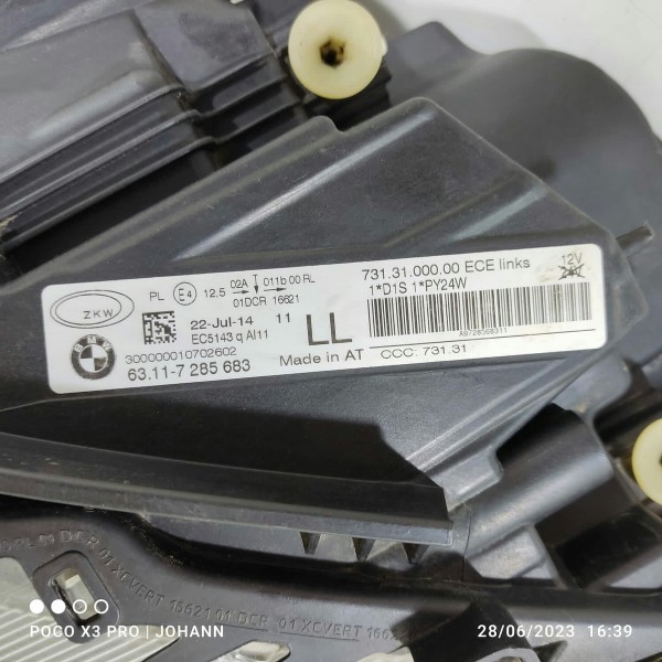 Farol Bmw 320gt 328gt Esquerdo 2014/2018 63117285683 Orig