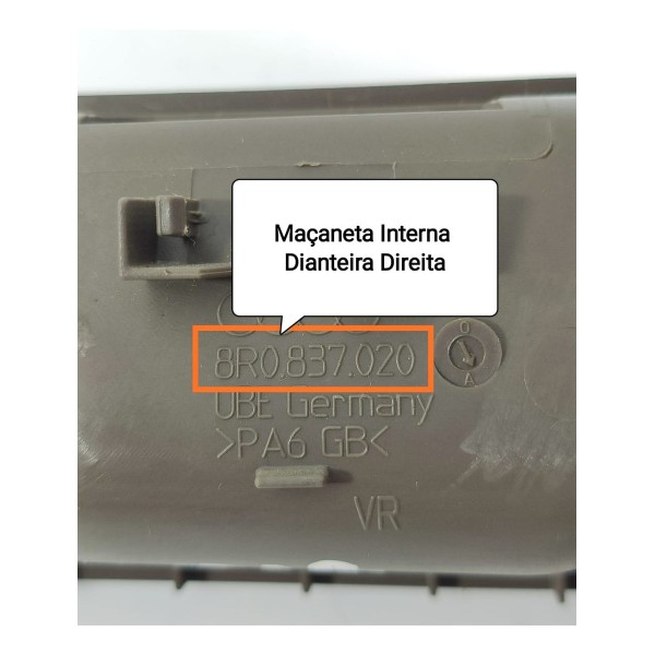 Macaneta Interna Audi Q5 Dianteira Direita 8r0837020