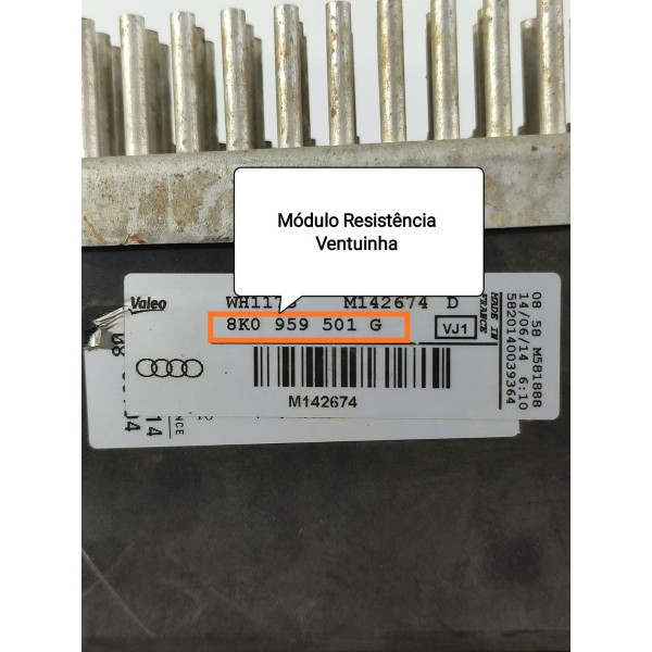Modulo Ventoinha Audi Q5 A4 A5 A6 A7 Q3 8k0959501g